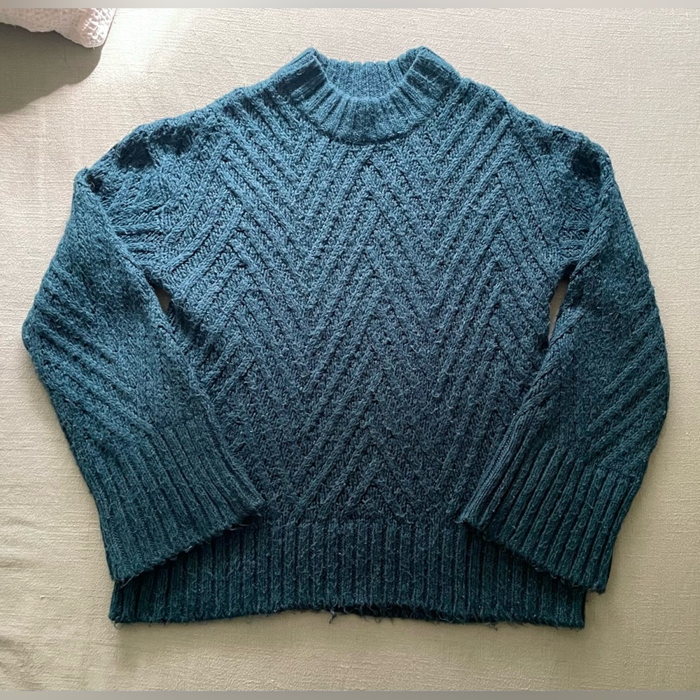 A New Day Women's Teal Cable Knit Sweater (size XS)